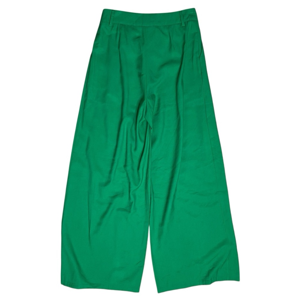 Revolve SNDYS Hills Tailored Green Wide Leg High Waist Pleat Trouser Pant Sz 4 - Picture 10 of 15